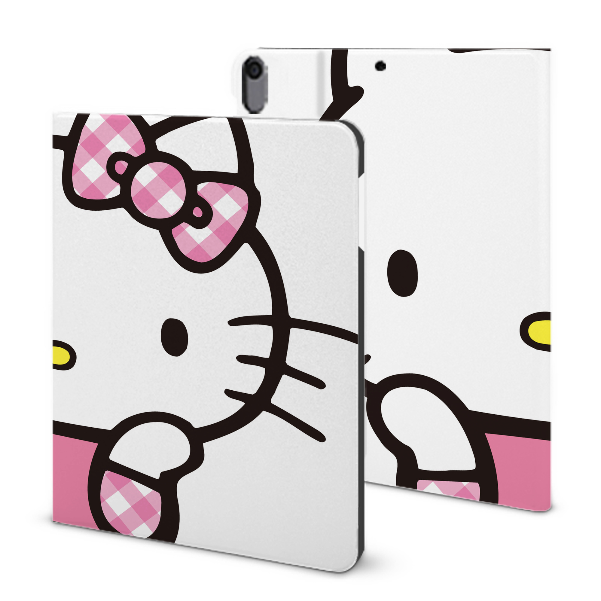 （画像用） Hello Kitty ハローキティ IPad ケース ブック型 PUレザー TPU 耐衝撃 軽量 薄型 ペン収納なし 全面保護 IPad 各モデル対応